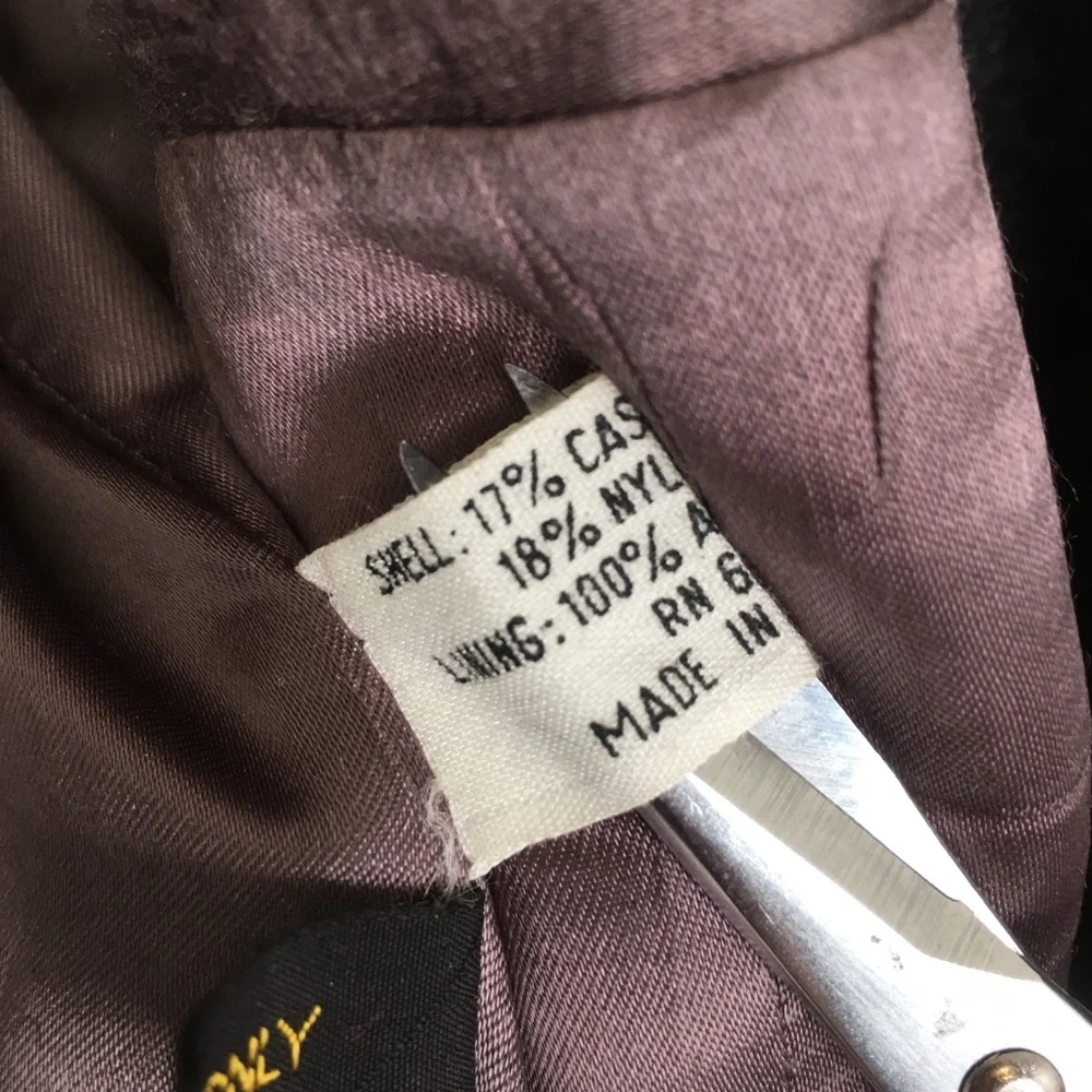 Mens Gray Cashmere Wool Blend Long Overcoat Single Breasted Size 44L